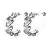 Stainless Steel C-Shaped Stud Earrings JN8832-2-2