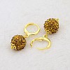 Dangling Round Ball Resin Rhinestone Earrings EJEW-J080-17G-2