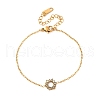 Sunflower 304 Stainless Steel Link Bracelets for Women BJEW-R027-01G-4