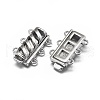 Anti-Tarnish Rhodium Plated 925 Sterling Silver Box Clasps STER-L057-017P-3