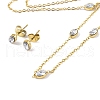 Cubic Zirconia Stud Earrings & Pendant Necklaces Sets SJEW-M100-01B-G-2