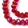 Electroplate Opaque Solid Color Glass Beads Strands EGLA-A034-P10mm-L21-2