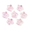 Transparent Spray Painted Frosted Glass Beads GLAA-NH0003-01C-1