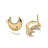 Brass Micro Pave Clear Cubic Zirconia Stud Earring Findings KK-G530-03G-2