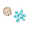6Pcs 3 Styles Glass Snowflake Pendants PALLOY-JF03950-04-2