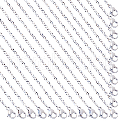 SUNNYCLUE 20Pcs 304 Stainless Steel Flat Cable Chain Necklaces Set NJEW-SC0001-28-1