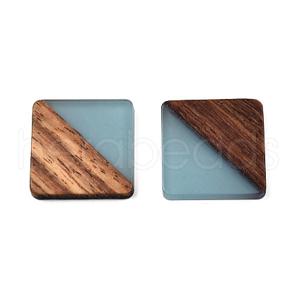 Resin & Walnut Wood Cabochons RESI-S358-90F-1