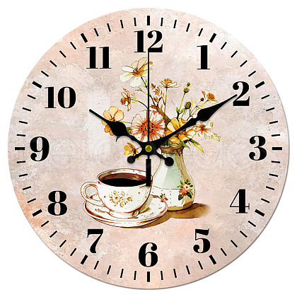 MDF Printed Wall Clock HJEW-WH0058-015-1