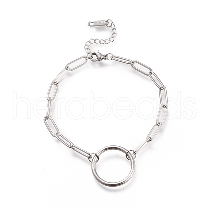 Tarnish Resistant 304 Stainless Steel Link Bracelets STAS-D152-03P-1