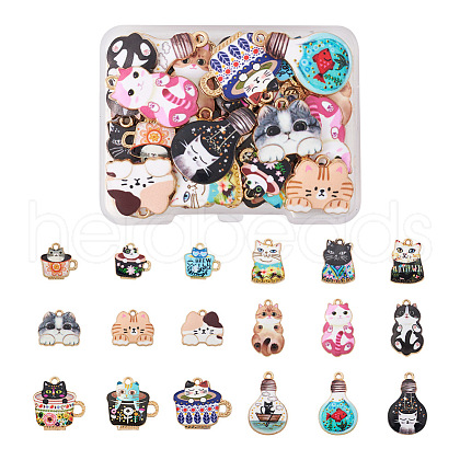 36Pcs 18 Style Alloy Pendants FIND-TA0001-77-1