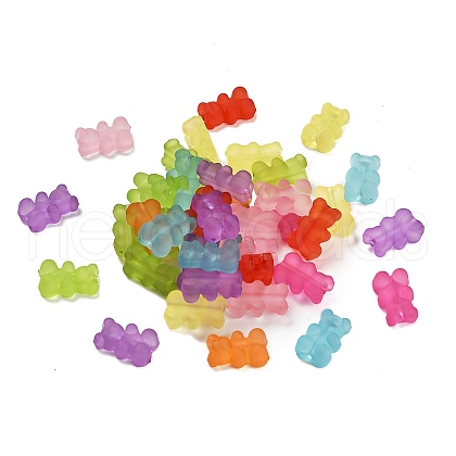 Frosted Transparent Acrylic Beads X-SACR-F015-02-1
