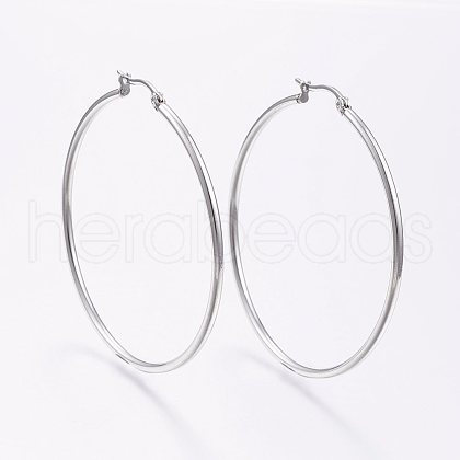 304 Stainless Steel Big Hoop Earrings EJEW-F105-04P-1