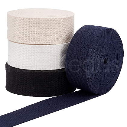   4 Rolls 4 Colors 5 Yards Flat Polycotton Ribbon OCOR-PH0002-51-1