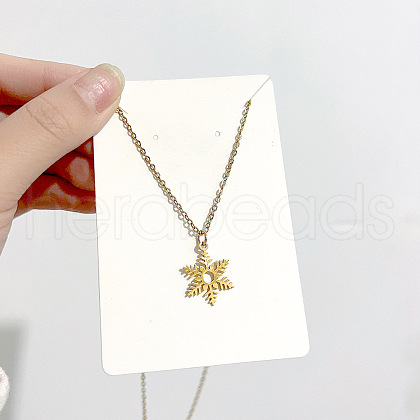 Christmas Stainless Steel Pendant Cable Chain Necklaces NG7275-4-1