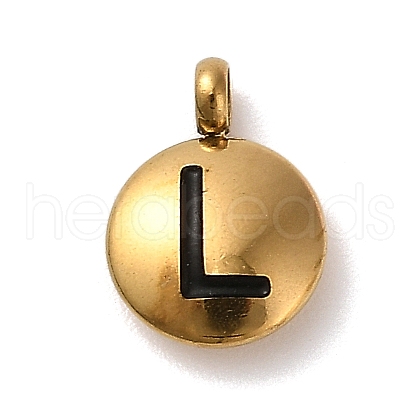 304 Stainless Steel Black Enamel Charms STAS-R009-01G-L-1