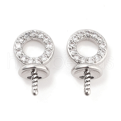 Brass Cubic Zirconia Peg Bails KK-P271-11P-1