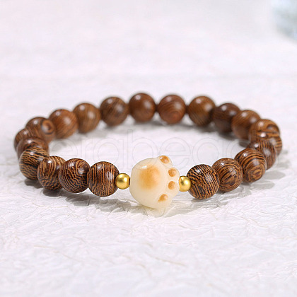 Wood Beads Stretch Bracelets WG92C20-03-1