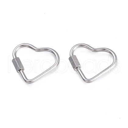 Non-Tarnish 304 Stainless Steel Screw Carabiner Lock Charms STAS-K192-03P-1