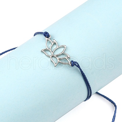 Adjustable Waxed Polyester Cord Bracelets BJEW-PH01271-06-1
