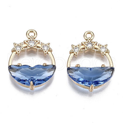 Faceted Transparent Glass Pendants X-GLAA-T020-18A-1