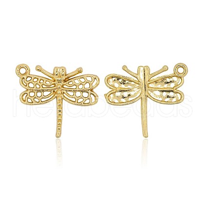 Nickel Free & Lead Free Golden Plated Alloy Dragonfly Pendants PALLOY-J169-40G-NR-1