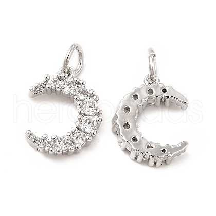 Brass Micro Pave Cubic Zirconia Charms KK-E068-VB412-1