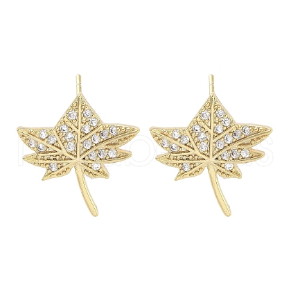 Brass Micro Pave Clear Cubic Zirconia Stud Earrings for Women EJEW-S217-D05-1