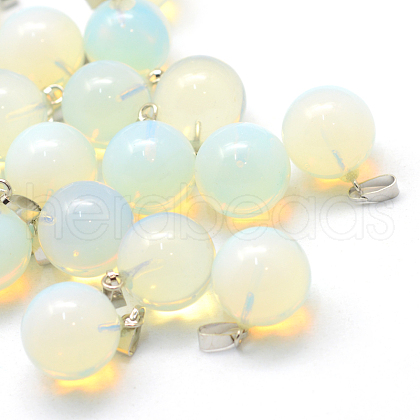 Round Opalite Pendants G-Q434-12-1