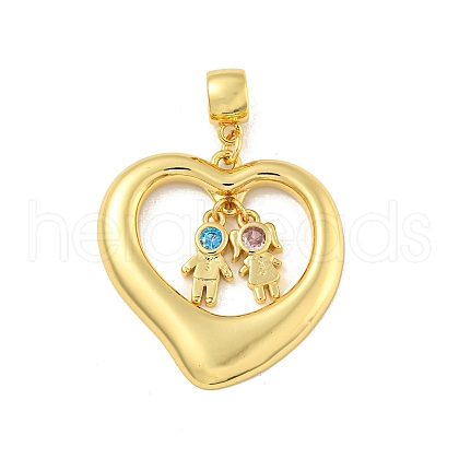 Brass Micro Pave Cubic Zirconia Pendants KK-N254-120B-G-1