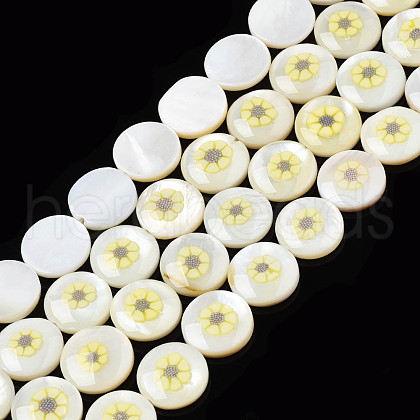 Natural Freshwater Shell Enamel Beads SHEL-N026-194-07-1