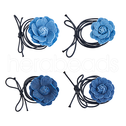 SUPERFINDINGS 4Pcs 4 Styles Waxed Cotton Cord Collar Choker Necklaces NJEW-FH0001-12-1