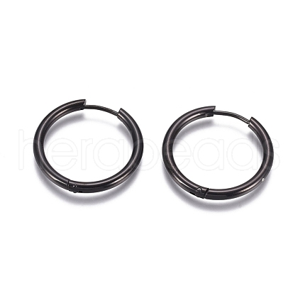 304 Stainless Steel Huggie Hoop Earrings EJEW-G272-01-20mm-B-1