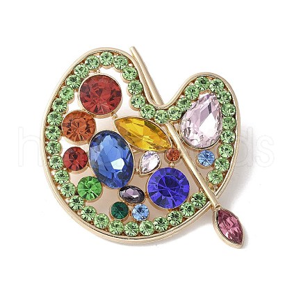 Color Palette Alloy Rhinestone Brooches for Backpack Clothes JEWB-M067-02G-1
