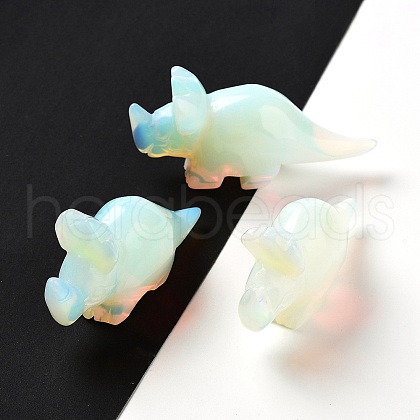 Opalite Carved Rhinoceros Figurines DJEW-P016-01J-1