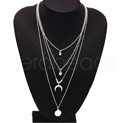 Alloy Moon Pendant Multi Layered Necklaces for Women FS-WGBB73B-02-1