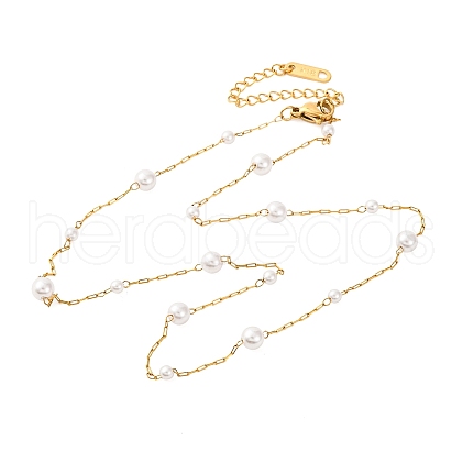 Ion Plating(IP) 304 Stainless Steel Paperclip Chain Necklaces NJEW-S004-04G-1
