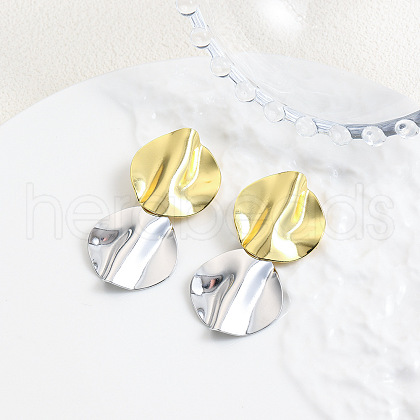 Brass Dangle Stud Earrings EJEW-S262-08GP-1