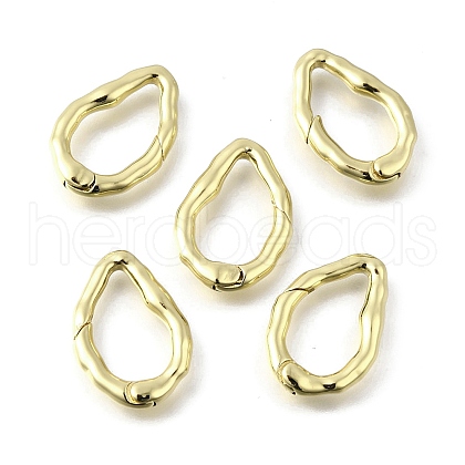 Brass Irregularity Spring Gate Rings KK-U072-43B-G-1