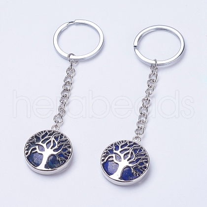 Natural Lapis Lazuli Keychain KEYC-E023-02L-1