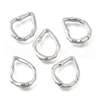 Brass Irregularity Spring Gate Rings KK-U072-43A-P-1