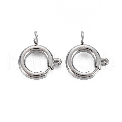 304 Stainless Steel Spring Ring Clasps STAS-N095-049P-1