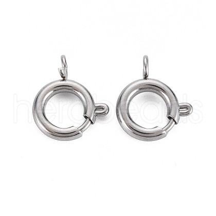 Non-Tarnish 304 Stainless Steel Spring Ring Clasps STAS-N095-049P-1