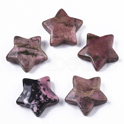 Mother's Day Gifts Natural Rhodonite Star Shaped Worry Stones G-T132-002A-10-1