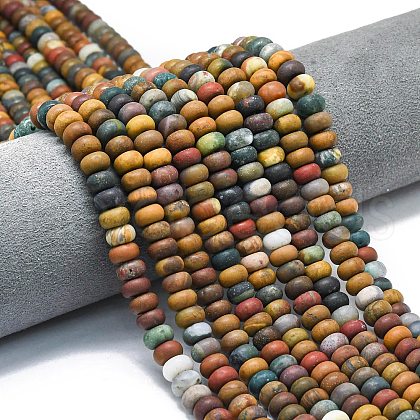 Natural Ocean Jasper Beads Strands G-P575-A36-8x5mm-1