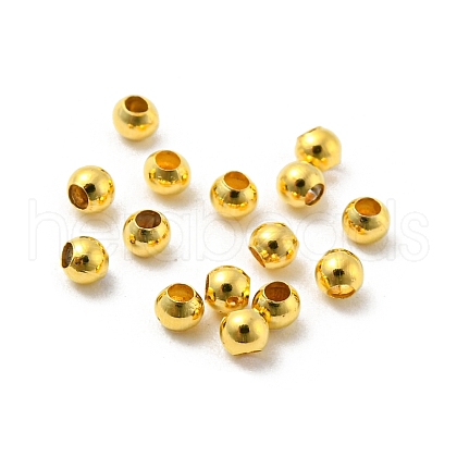 Glossy Brass Round Spacer Beads KK-WH0055-01G-1