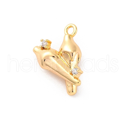 Brass Rhinestone Pendants KK-E793-12G-1