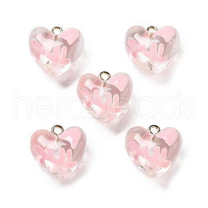 Transparent Resin Enamel Pendants RESI-D076-01C-1