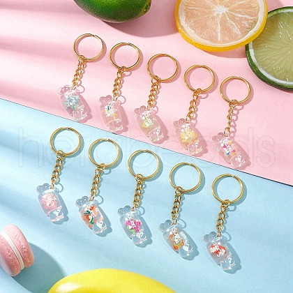 Transparent Resin Pendants Keychain KEYC-JKC01220-1