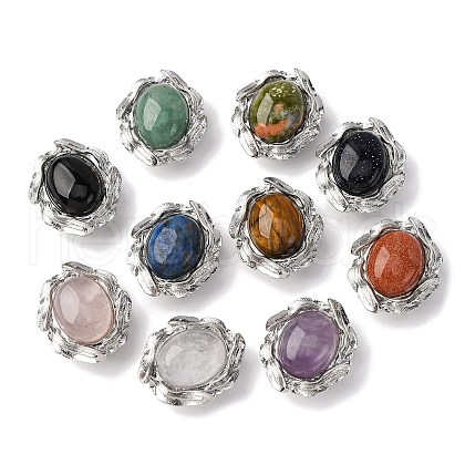 Natural & Synthetic Mixed Gemstone Oval Multi-Strand Links G-G207-02P-1