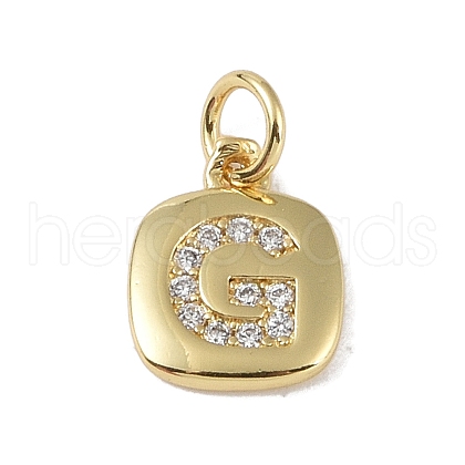 Rack Plating Brass Micro Pave CLear Cubic Zirconia Charms KK-E110-14G-G-1